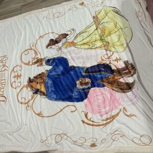 Disney Beauty and the Beast Princess Belle Yellow Blue Bedding Throw